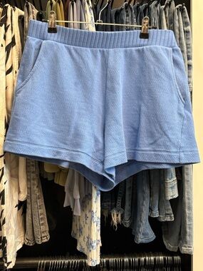 100% Cotton CAbi Light Blue/Periwinkle Knit Lounge Shorts